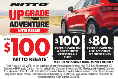Upgrade Your Adventure NITTO Rebate